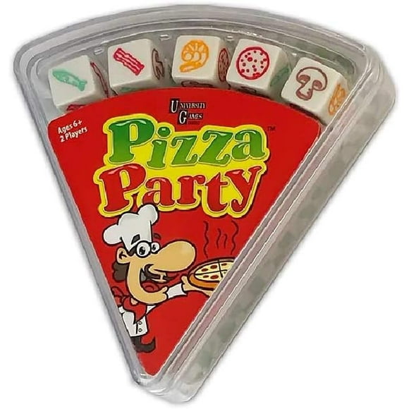 University Games, Pizza Party Dice Game, Dice Game for Kids and Families, Ages 6+