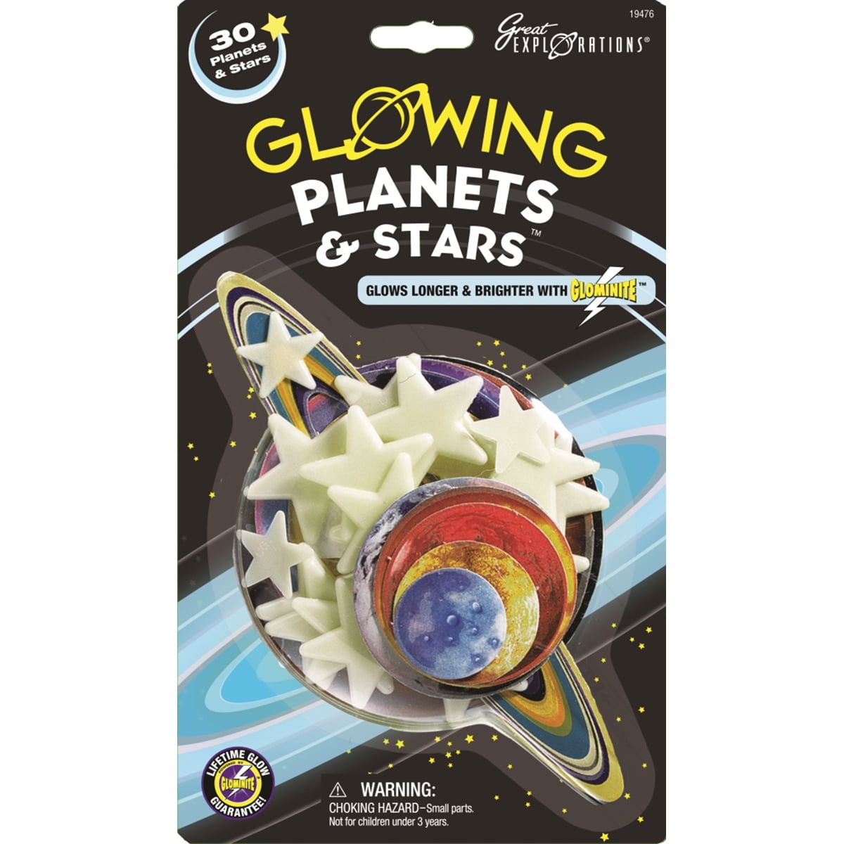 University Games Plastic Glow In The Dark Stars And Planets Wall Decal