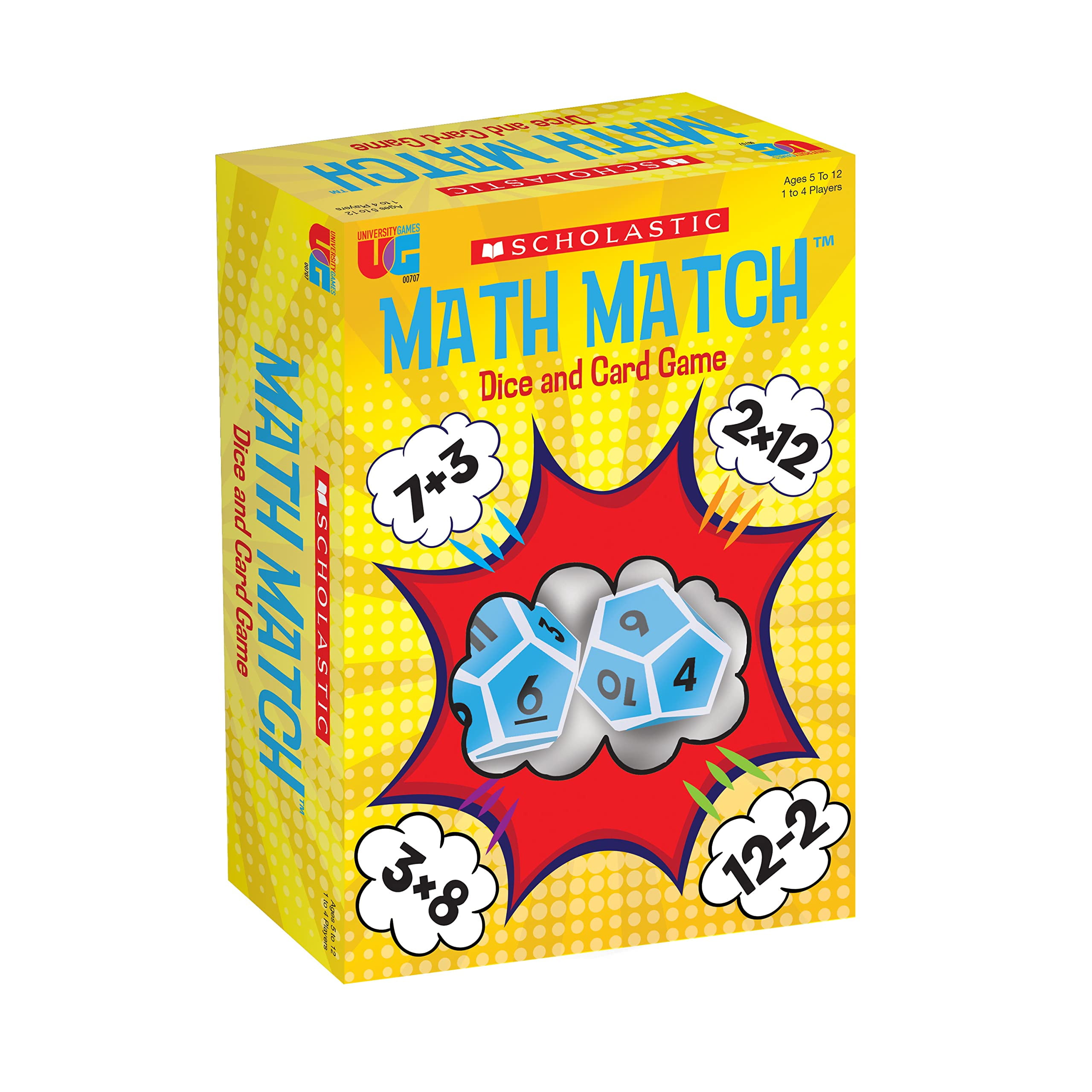 University Games Scholastic Math Match Travel Dice Game, Mathematics