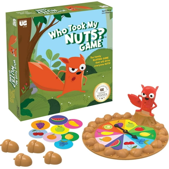 University Games, Who Took My Nuts? Family Bluffing Game, Ages 6+, Trade Fruit, Outsmart Friends & Collect Acorns, Fast, Fun Game for Family Nights & Gatherings