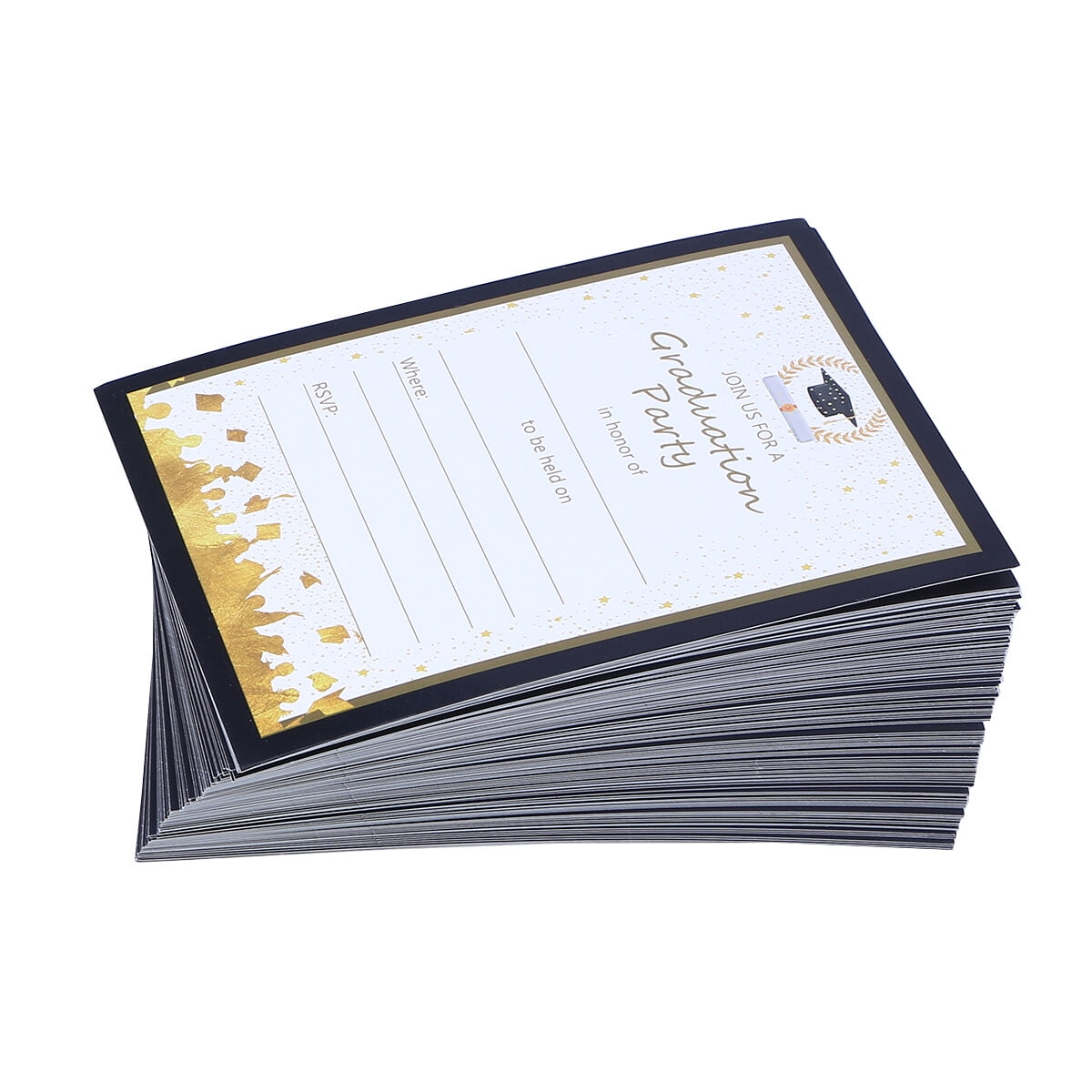 100pcs Graduation Party Supplies Cards for University Grad Celebration Invitations, Announcements, Favors & Decor