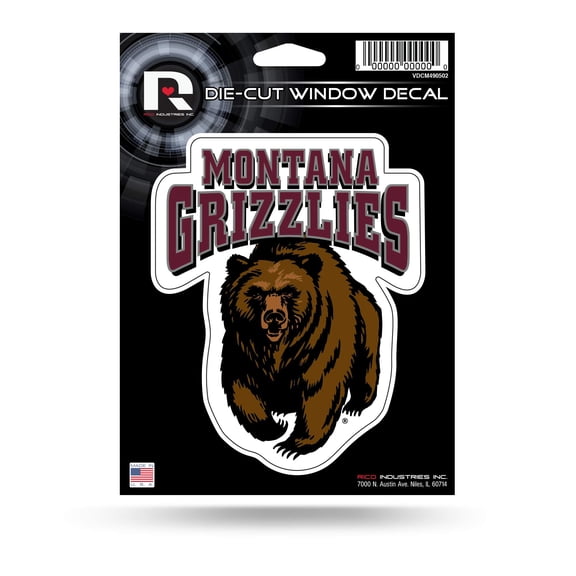 University of Montana Grizzlies 5 Inch Vinyl Die Cut Decal Sticker, Primary Logo, Full Adhesive Backing, Peel & Stick, Officially Licensed, Made in the USA
