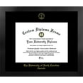 thumbnail image 1 of University of North Carolina, Charlotte 14w x 11h Manhattan Black Single Mat Gold Embossed Diploma Frame with Bonus Campus Images Lithograph (value savings at $59), 1 of 4