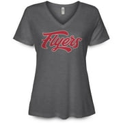 University Of Dayton Flyers Script Logo Cute Graphic Women's Fit V-Neck T-Shirt