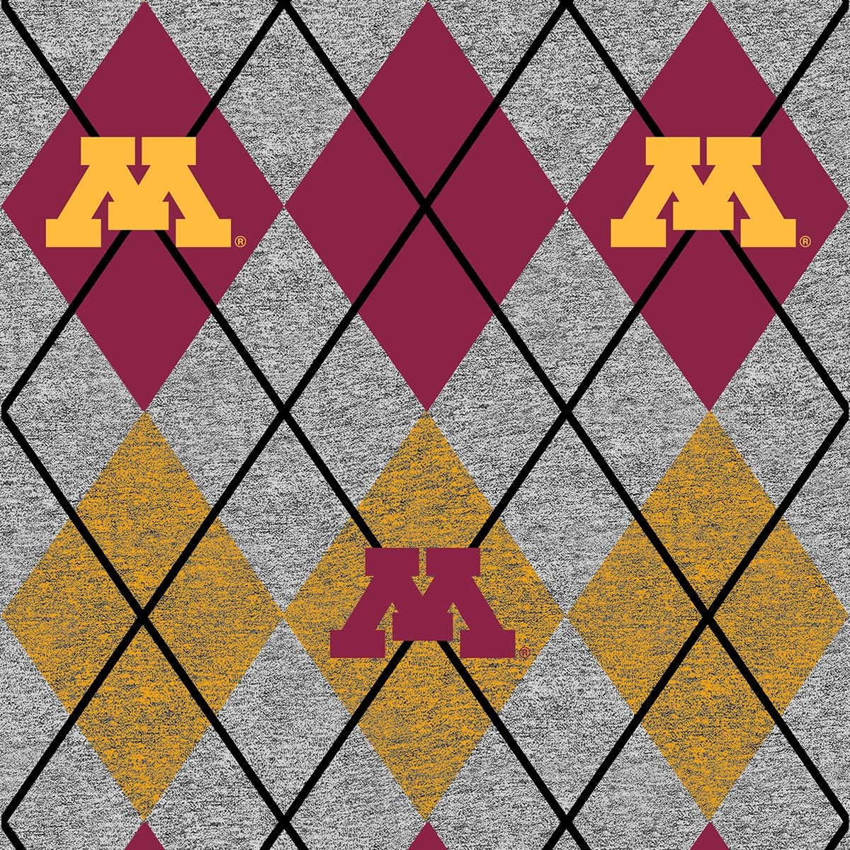 University Of Fleece Blanket Fabric With Argyle Design On Heather GroundSold By The Yard Argyle