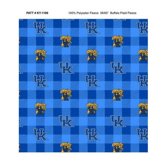 University Of Kentucky Buffalo Plaid Fleece, By The Yard