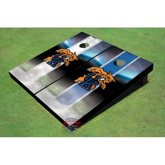 University Of Kentucky Wildcat Field Alternating Long Strip Themed Cornhole Boards