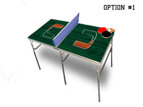 University Of Miami Portable Table Tennis Ping Pong Folding Table w/Accessories