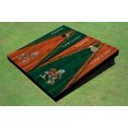 thumbnail image 1 of University Of Miami "Sebastian The Ibis" Alternating Wood Look Triangle Cornhole Boards, 1 of 1
