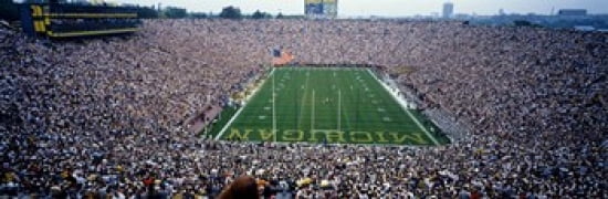 University Of Michigan Football Game Michigan Stadium Ann Arbor Michigan USA Canvas Art - Panoramic Images (36 x 12)