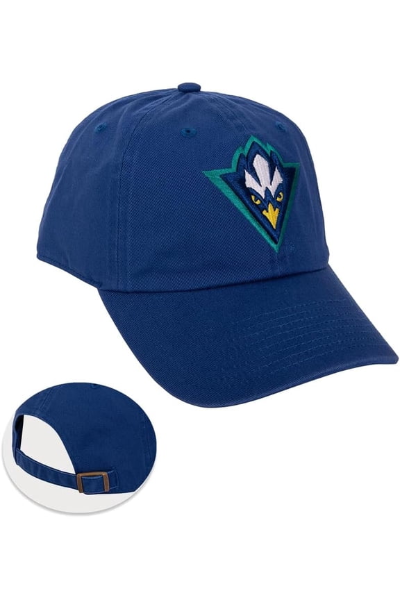 University Of North Carolina Wilmington Baseball Hat Seahawks Uncw Brimmed Embroirderd Cap Adjustable Cloth Strap Adult (Style B) Blue Unisex