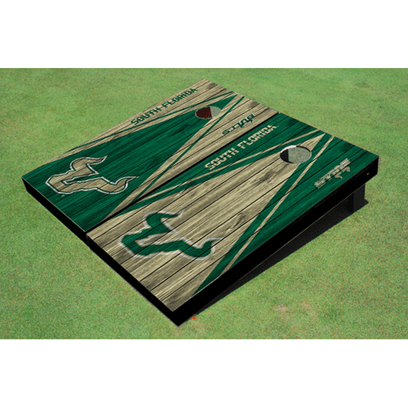 University Of South Florida Alternating Wood Look Triangle Cornhole Boards