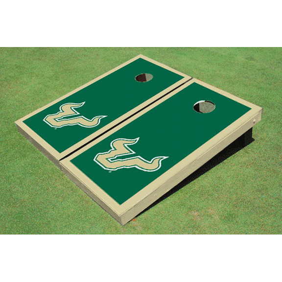 University Of South Florida Green Matching Border Cornhole Boards