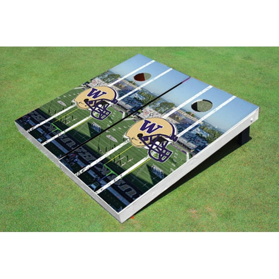 University Of Washington Helmet Stadium Long Stripe Themed Cornhole Boards