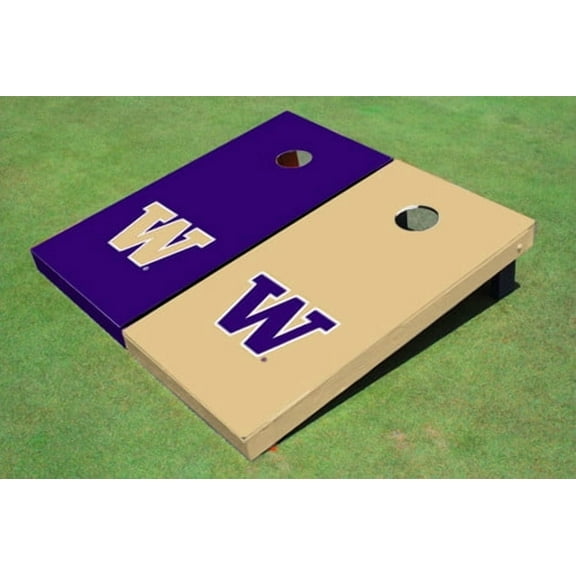 University Of Washington "W" Alternating Solid Cornhole Boards