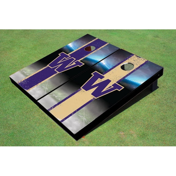 University Of Washington "W" Field Long Stripe Alternating Themed Cornhole Boards