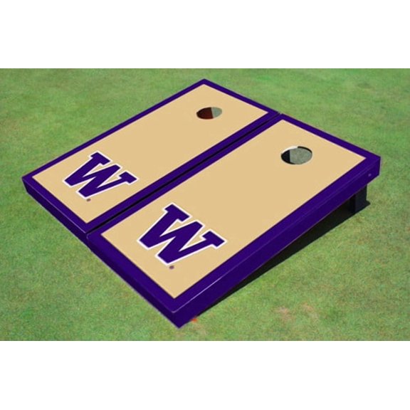 University Of Washington "W" Purple Matching Border Cornhole Boards