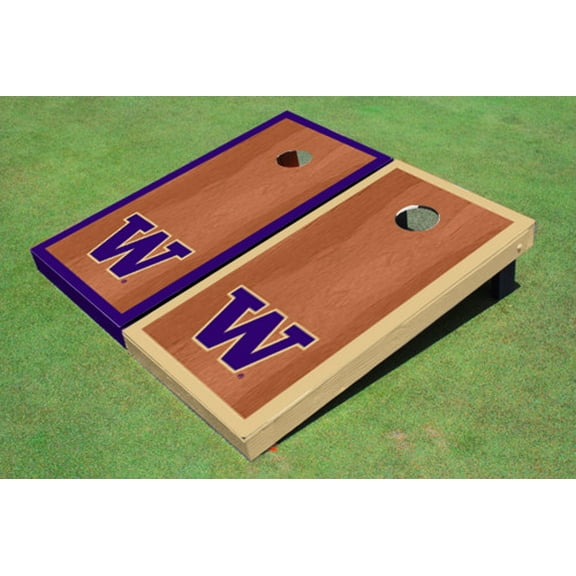 University Of Washington "W" Rosewood Alternating Border Cornhole Boards