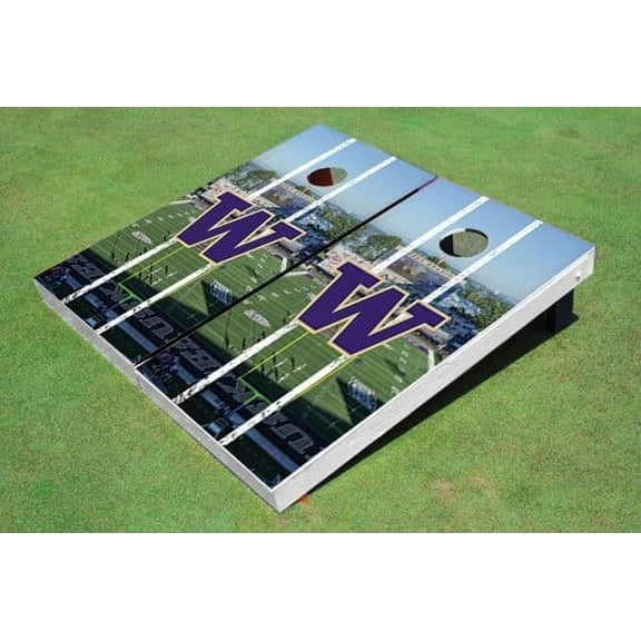 University Of Washington "W" Stadium Long Stripe Themed Cornhole Boards