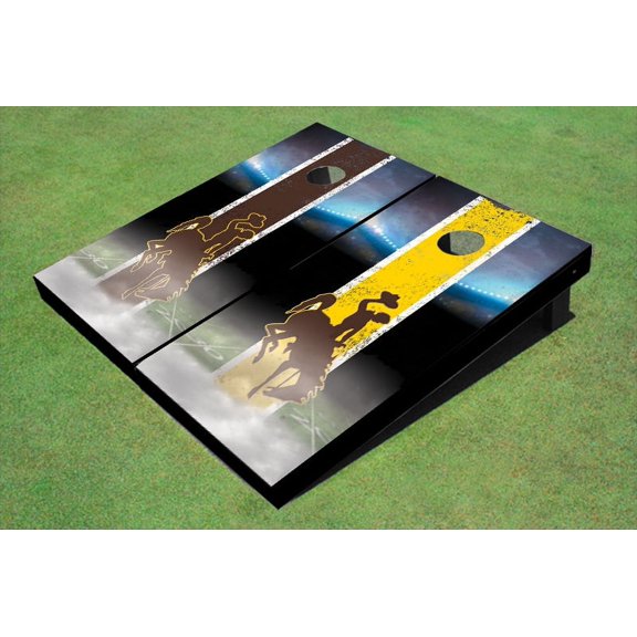 University Of Wyoming Cowboys Field Long Strip Alternating Themed Cornhole Boards