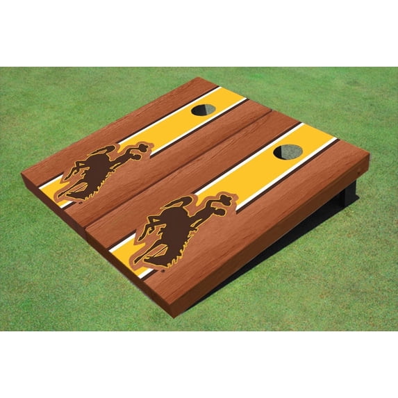 University Of Wyoming Cowboys Gold Rosewood Matching Long Stripe Cornhole Boards