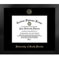 thumbnail image 1 of University of South Florida 11w x 8.5h Manhattan Black Single Mat Gold Embossed Diploma Frame with Bonus Campus Images Lithograph (value savings at $59), 1 of 5