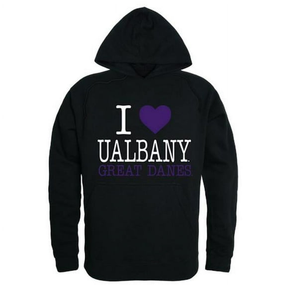 University at Albany I Love Hoodie, Black - Extra Large