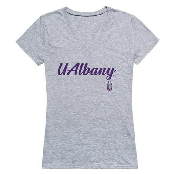 University at Albany, Suny Womens Script T-Shirt - Heather Gray, Medium