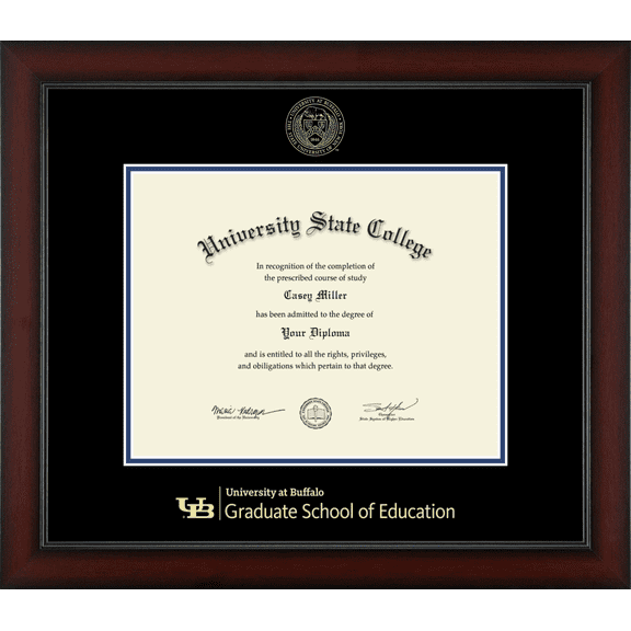 University at Buffalo Graduate School of Education Diploma Frame, Document Size 12.5" x 9.75"
