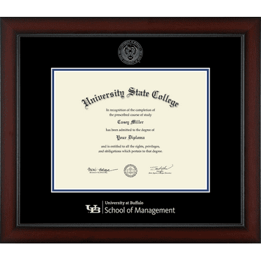 University at Buffalo School of Management Diploma Frame, Document Size 12.5" x 9.75"