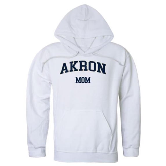 University of Akron Athletics Zips Mom Hoodie, White - Large