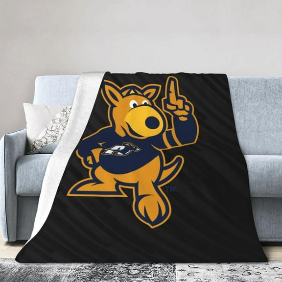 University of Akron Fleece Blanket, Very Soft Microfiber Flannel Blanket for Couch Warm and Cozy for All Seasons, Black