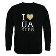 thumbnail image 1 of University of Akron Zips I Love Crewneck Sweatshirt, Black - Medium, 1 of 1