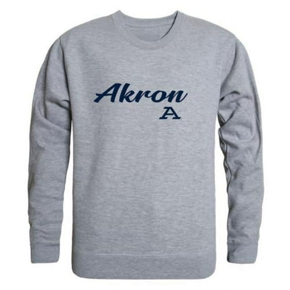 University of Akron Zips Script Crewneck Sweatshirt, Heather Grey - Extra Large