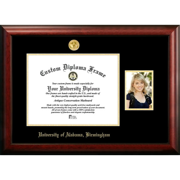 University of Alabama, Birmingham 17w x 14h Gold Embossed Diploma Frame with 5 x7 Portrait