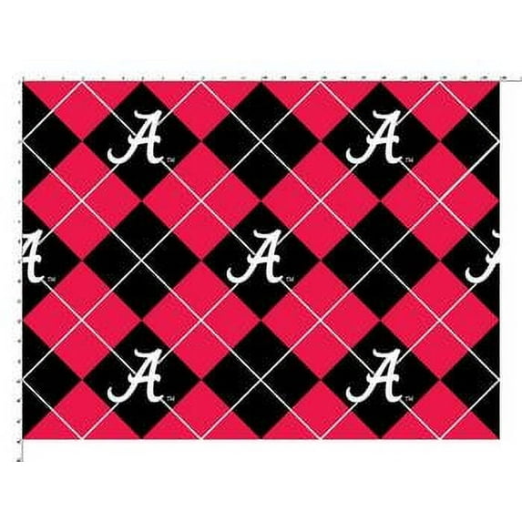 University of Alabama Fabric Super Soft Collegiate Fleece Argyle Design-Sold by the Yardign