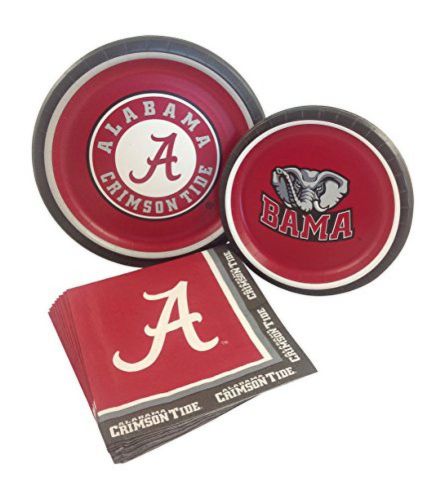 University of Alabama Party Supply Pack! Bundle Includes Paper Plates & Napkins for 8 Guests - image 1 of 4