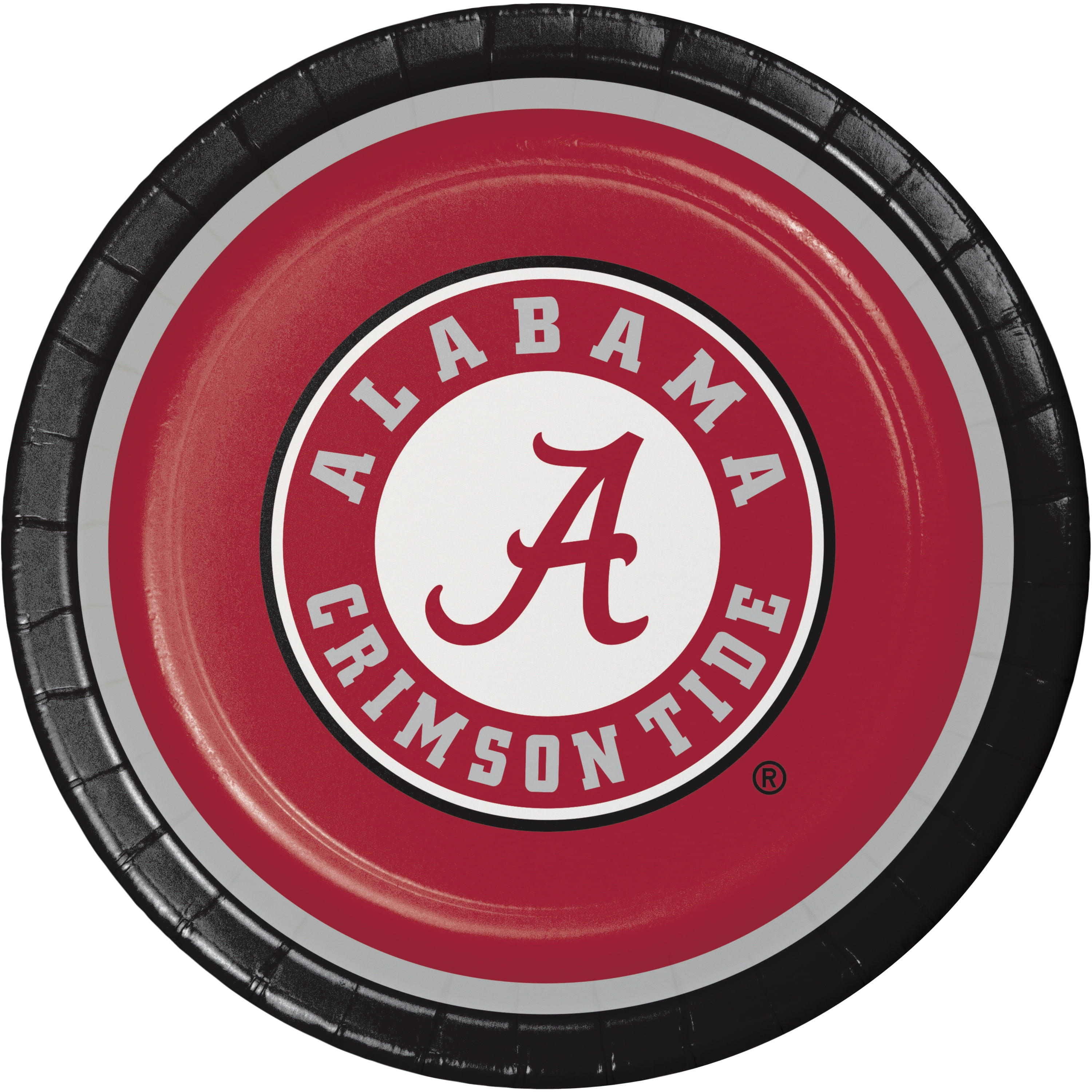 University of Alabama Red Round Disposable Paper Plates, 24 Count