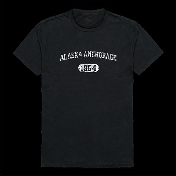 University of Alaska Anchorage Seawolves Distressed Arch College T-Shirt, Black - 2XL