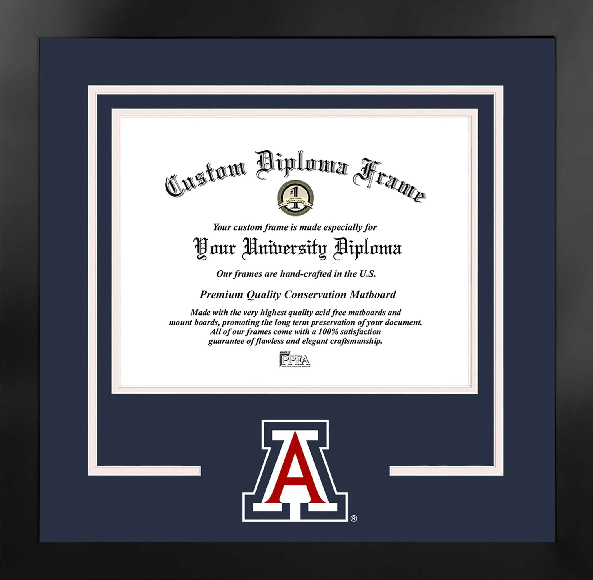 University of Arizona Wildcats 11w x 8.5h Spirit Diploma Manhattan Black Frame with Bonus Campus Images Lithograph (value savings $59)