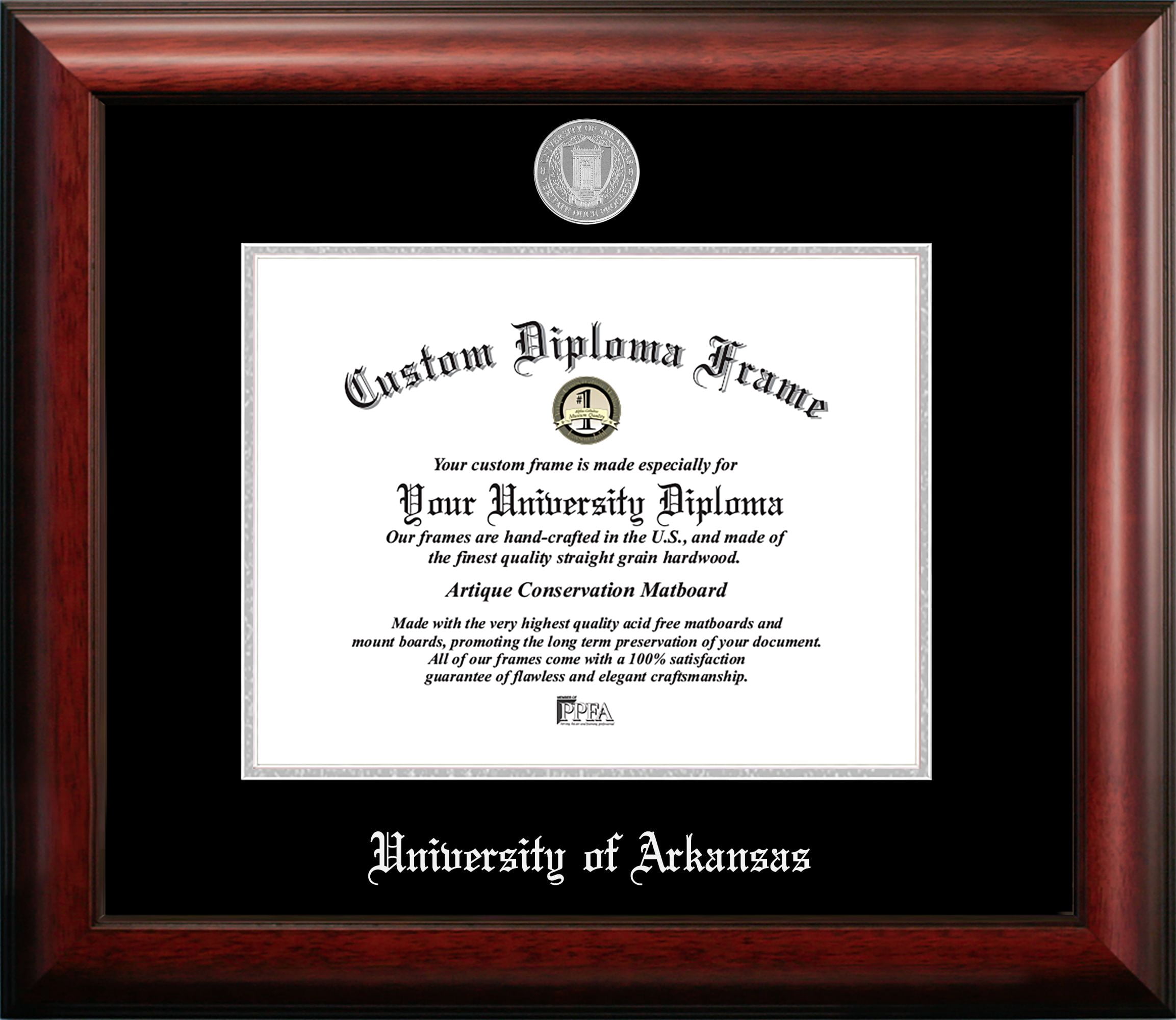 University of Arkansas 17w x 14h Silver Embossed Diploma Frame