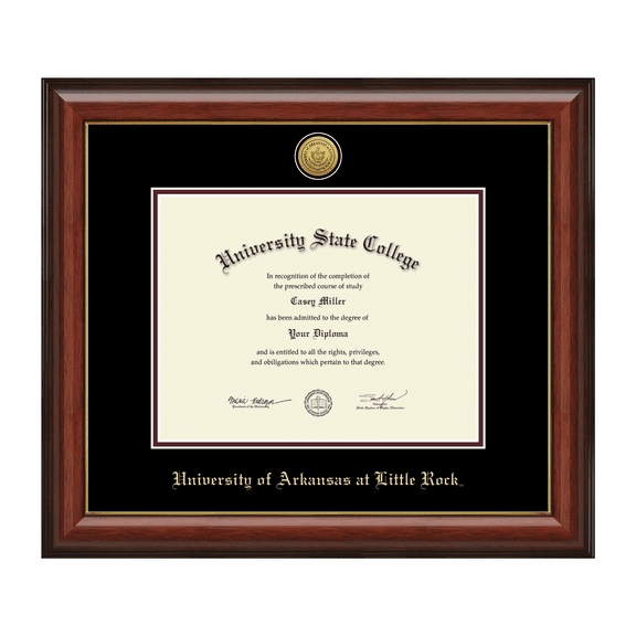 Framerly - UALR Diploma Frame with Black and Maroon Mat