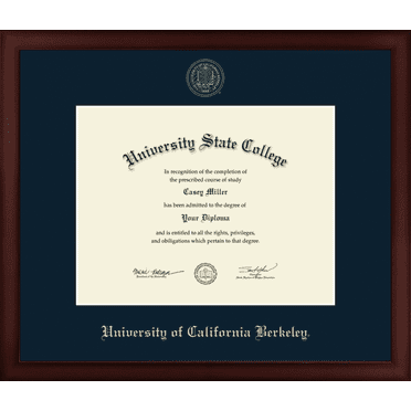University of California Berkeley Diploma Frame, Document Size 11" x 8.5"
