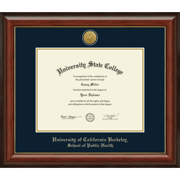 University of California Berkeley School of Public Health Diploma Frame, Document Size 11" x 8.5"