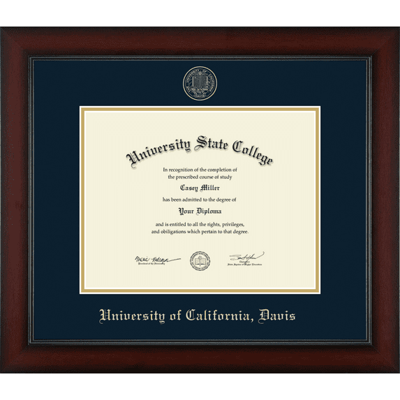 University of California Davis Diploma Frame, Document Size 11" x 8.5"