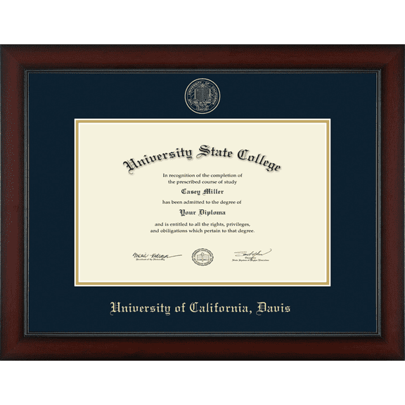 University of California Davis Diploma Frame, Document Size 17" x 11"