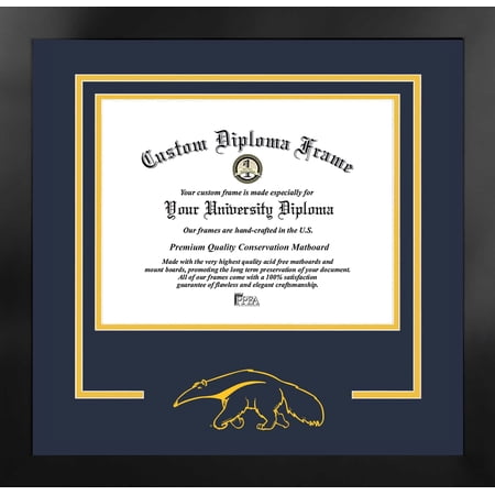 University of California, Irvine 11w x 8.5h Spirit Diploma Manhattan a Black Frame with Bonus Campus Images Lithograph (value savings $59)