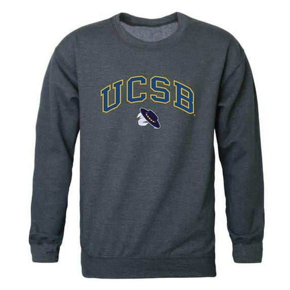 University of California, Santa Barbara Campus Crewneck Sweatshirt, Heather Charcoal - Medium