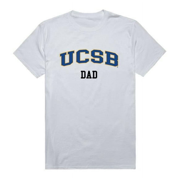 University of California Santa Barbara College Dad T-Shirt, White - Medium