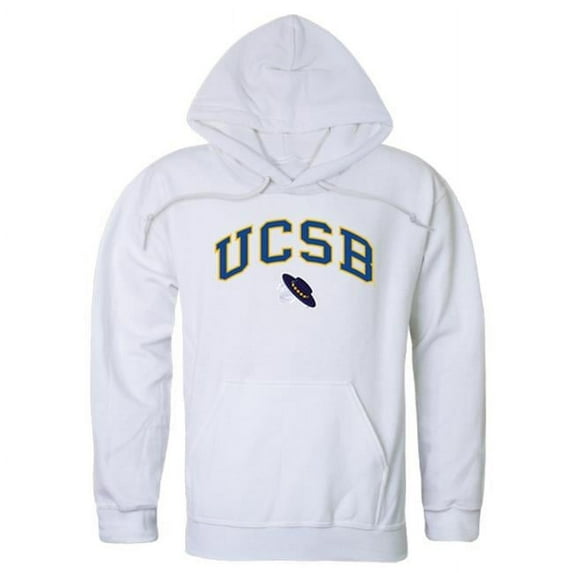 University of California, Santa Barbara Men Campus Hoodie, White - 2XL